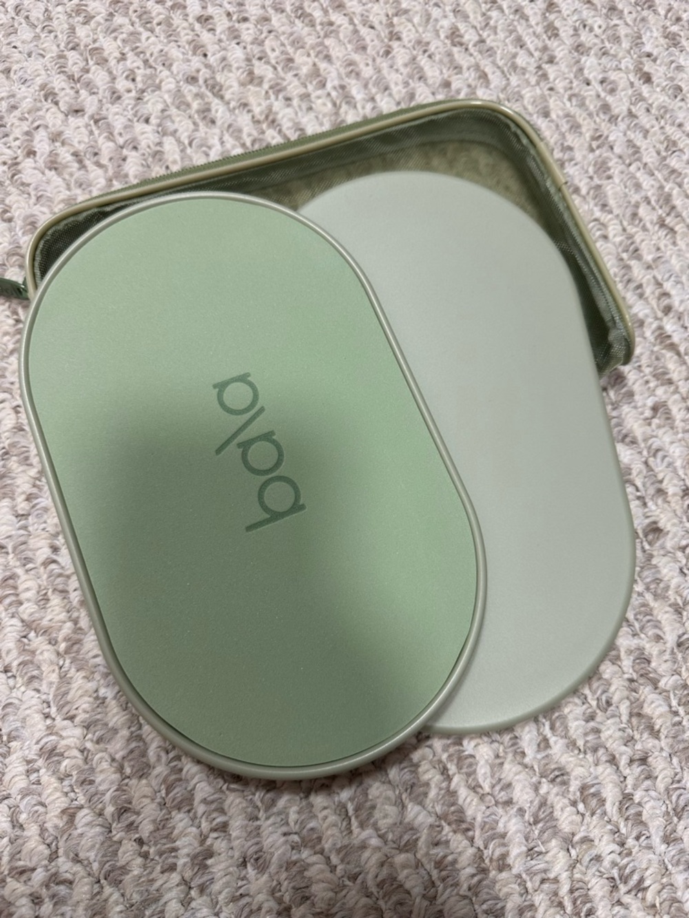 Bala Sage Green Capsule Sliders in Small Mesh Pouch